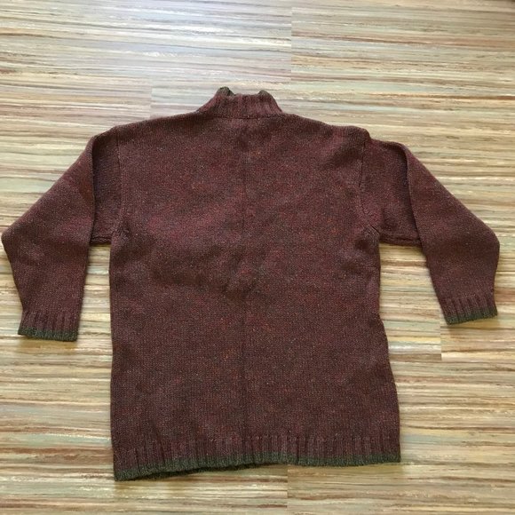 Eddie Bauer Wool Pullover Henley Knit Sweater Vintage Burgundy Heather - Picture 6 of 7
